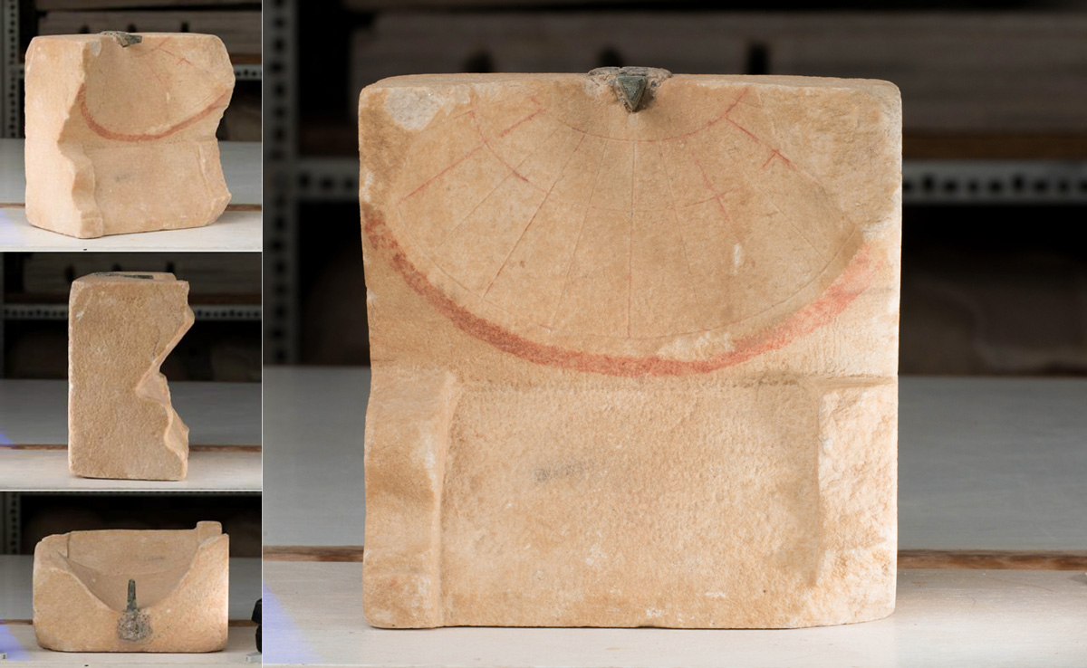 Dialface of sundial from Delos | Souce: Dialface ID 124, Edition Topoi, Collection "Ancient Sundials", DOI: 10.17171/1-1-1261 | CC BY-NC-SA 3.0 DE