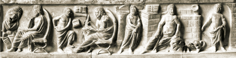 Relief from the cover plate of a sarcophagus, © Staatliche Museen zu Berlin, Antikensammlung im Alten Museum, Sk 844