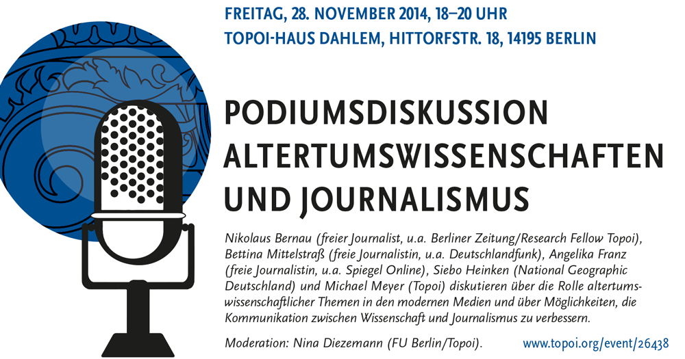 Podiumsdiskussion Altertumswissenschaften und Journalismus, Poster