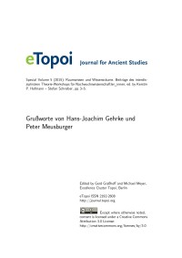 eTopoi Special Volume 5 Cover: Grussworte
